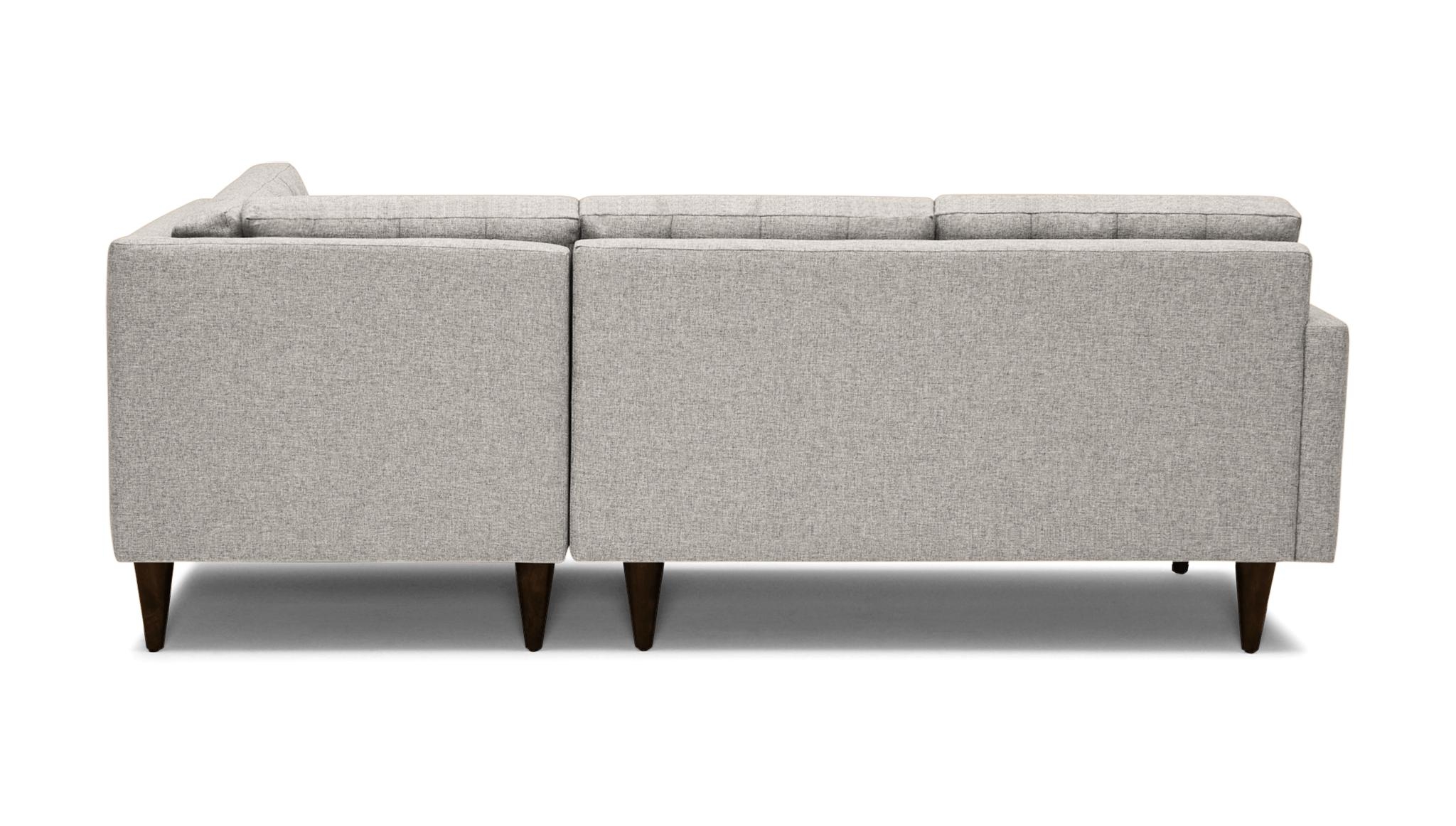 Beige/White Eliot Mid Century Modern Apartment Sectional with Bumper - Lucky Divine - Mocha - Left - Image 3