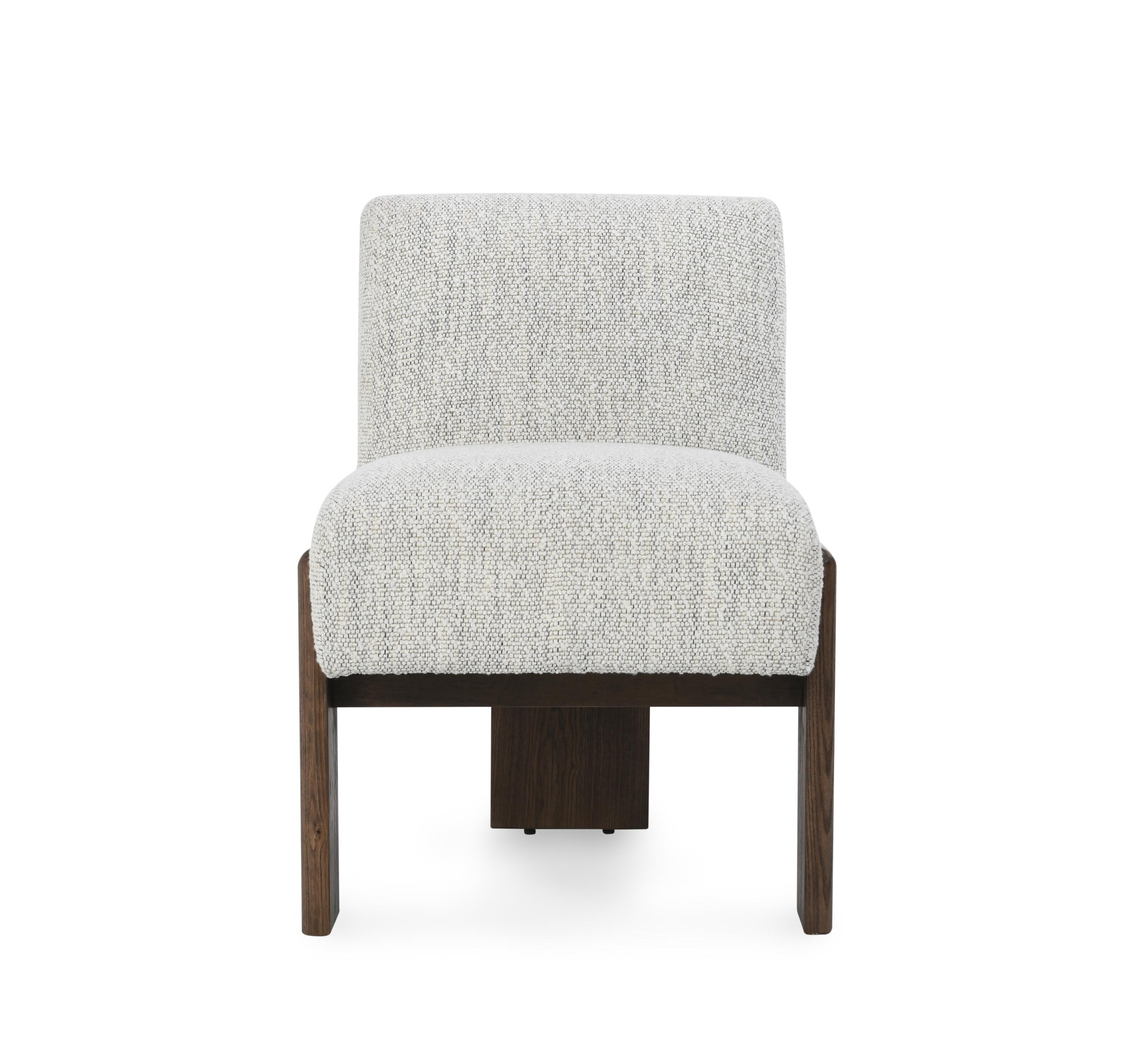 Chelsea Upholstered/Wood Dining Chair Pixel Ivory - Image 1