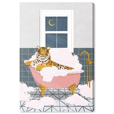 Animals 'Bathtime Tiger' Felines By Oliver Gal Wall Art Print - Image 0
