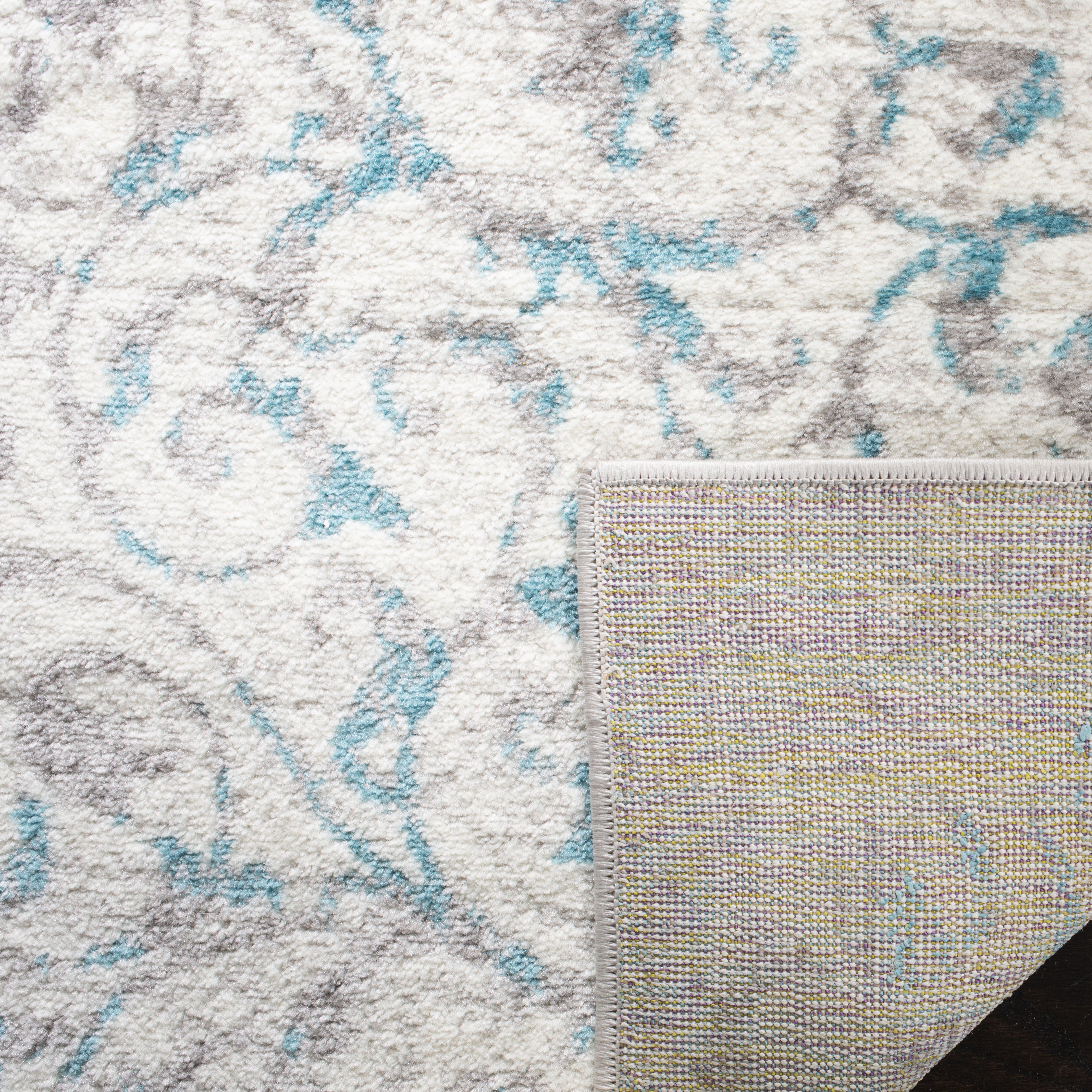 Arlo Home Woven Area Rug, SKY198D, Ivory/Blue,  6' 7" X 6' 7" Square - Image 2