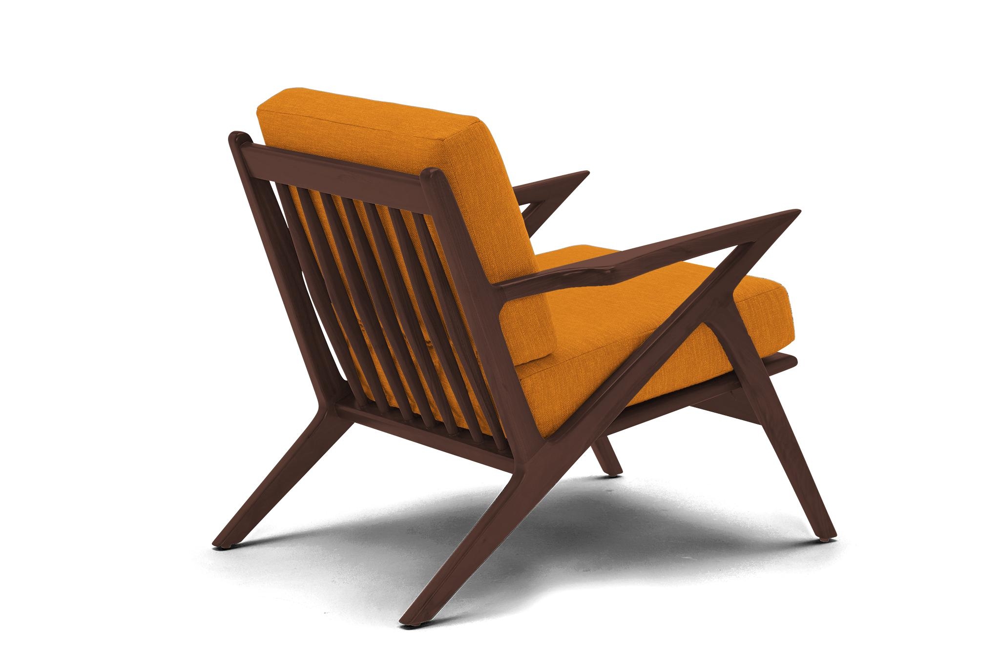 Yellow Soto Mid Century Modern Apartment Chair - Cordova Amber - Walnut - Image 3