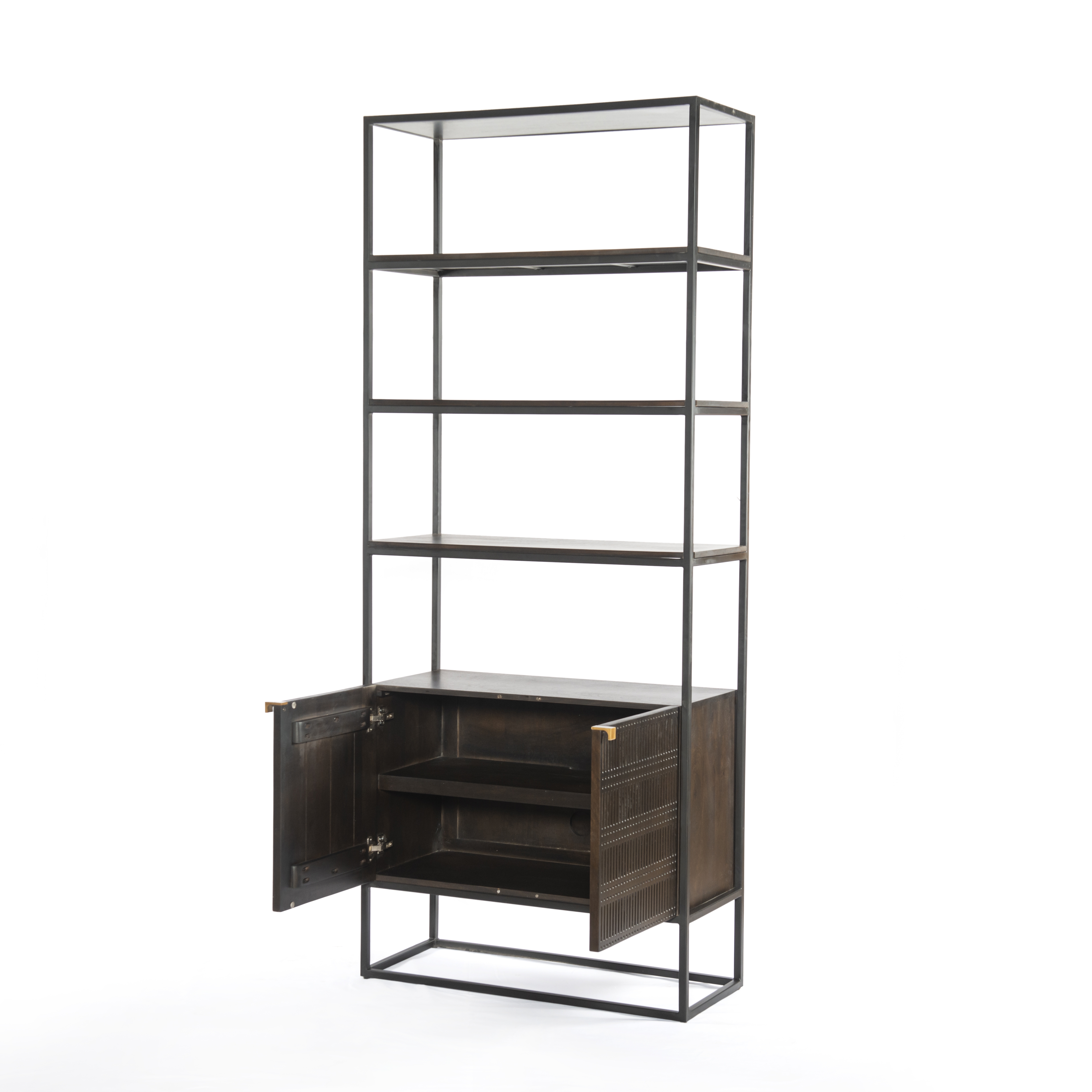 Kelby Bookcase-Carved Vintage Brown - Image 2