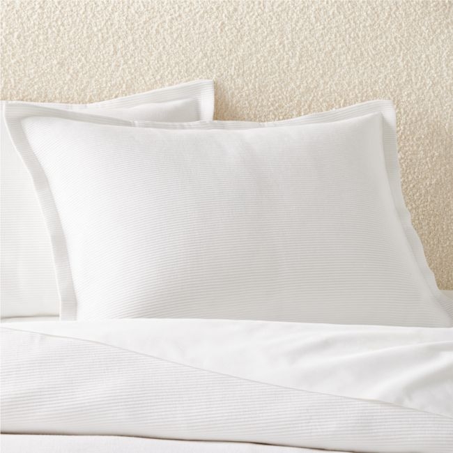 Valencea Organic Cotton White Standard Pillow Shams Set of 2 - Image 0