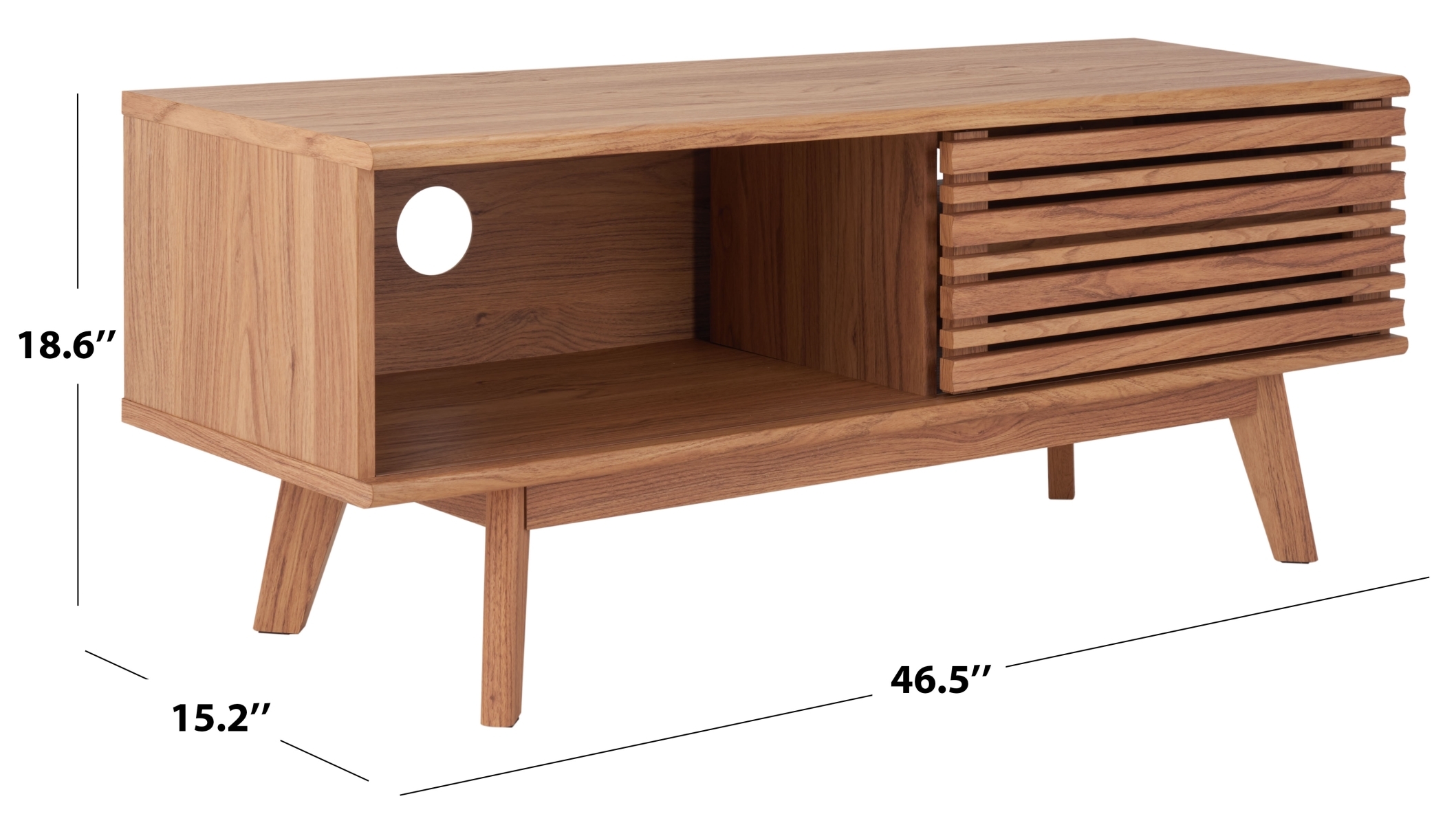 Aurelio 1 Shelf Media Stand - Oak - Safavieh - Image 9