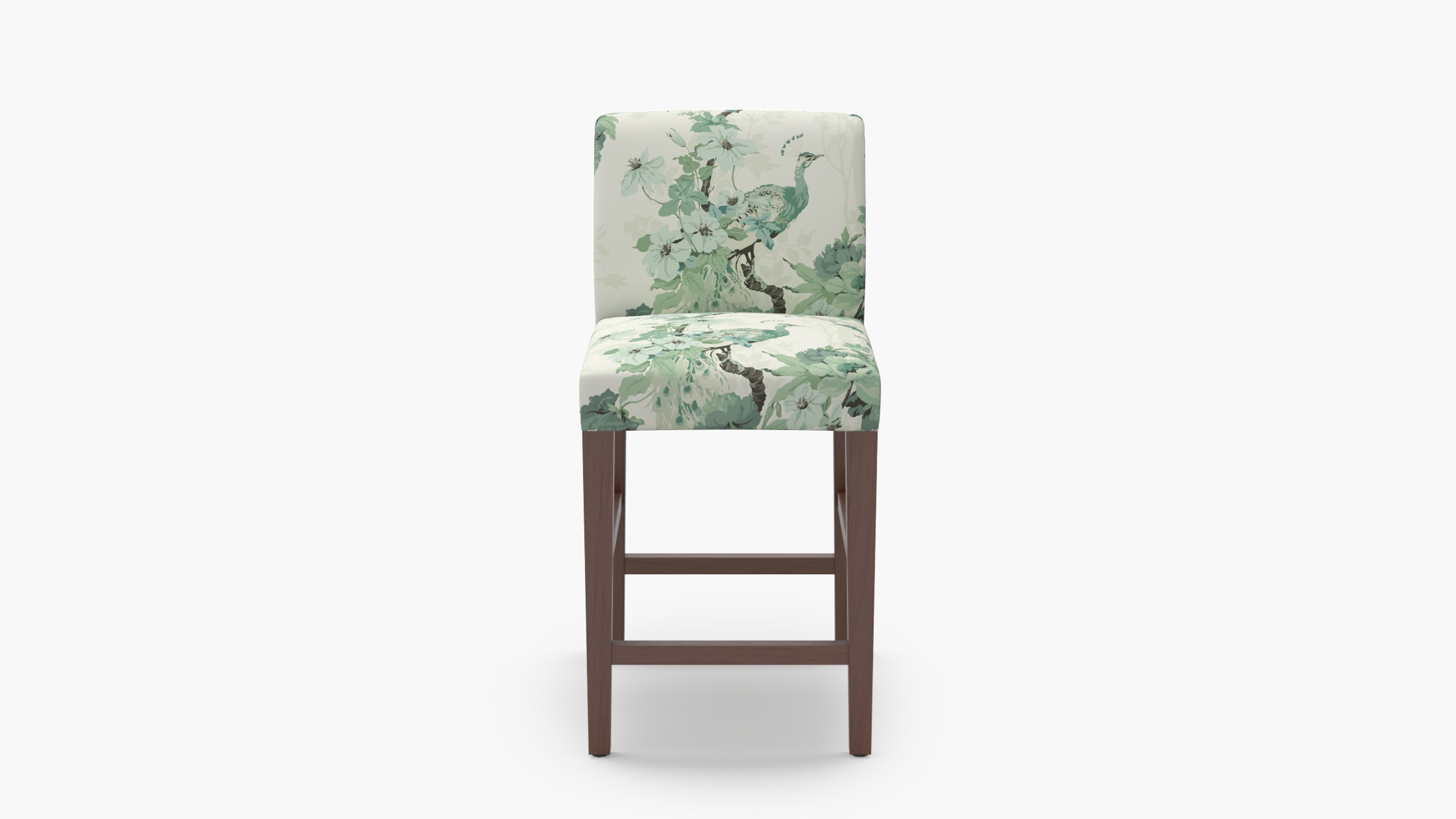Signature Dining Counter Stool, Jade Peacock Park, Walnut Square Tapered Leg - Image 0