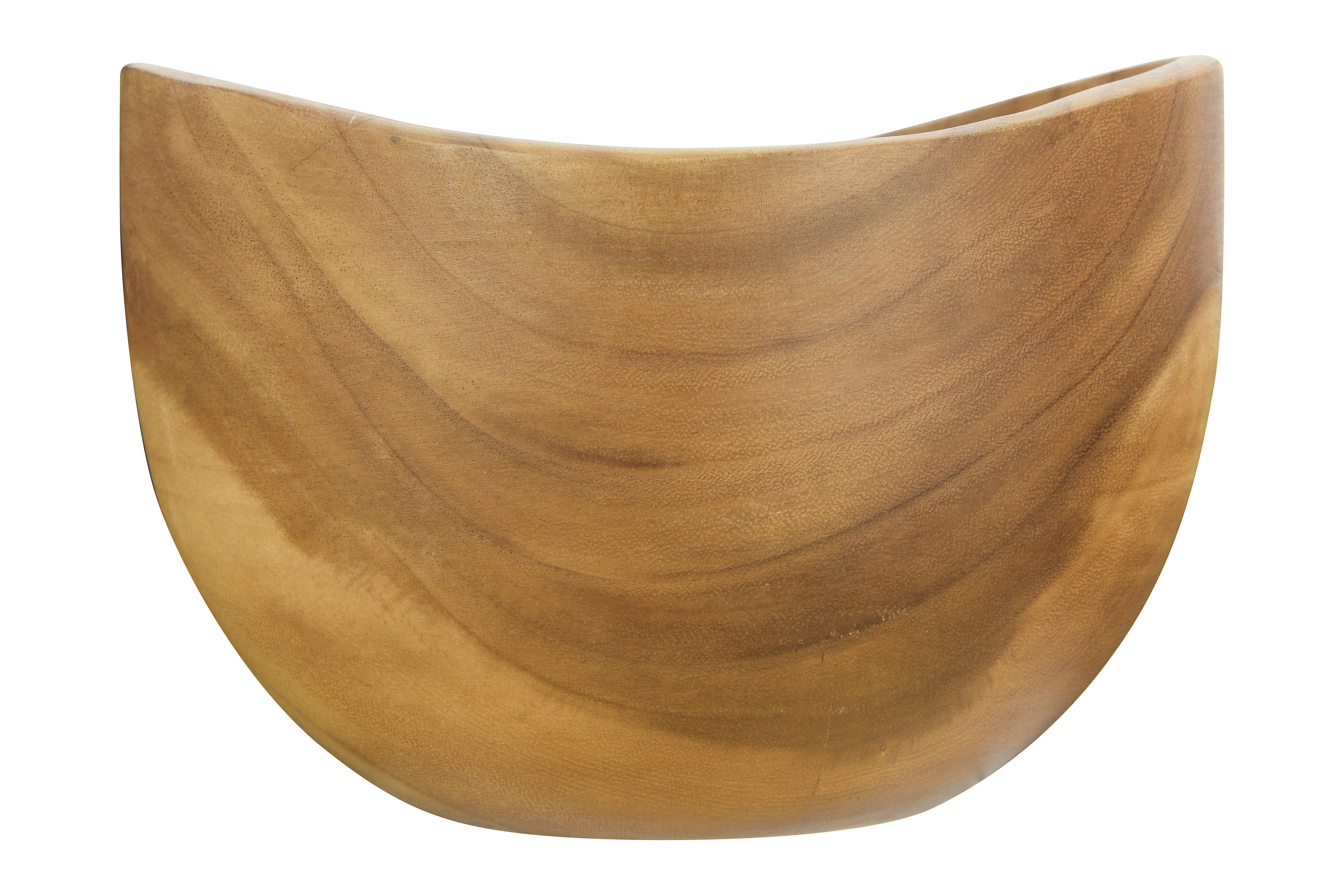 10" Round Carved Acacia Wood Serving Bowl - Image 0