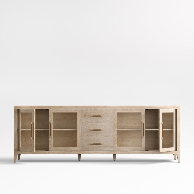 Clairemont 89" Natural Wood Storage Media Console - Image 8