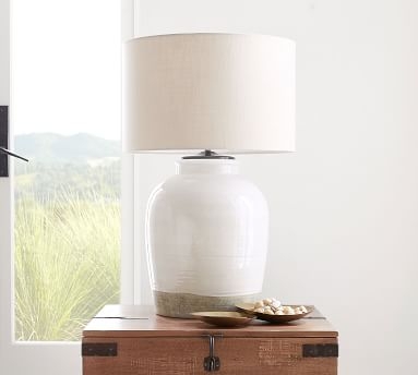 Miller Medium Table Lamp Base, Ivory, 23" H - Image 1