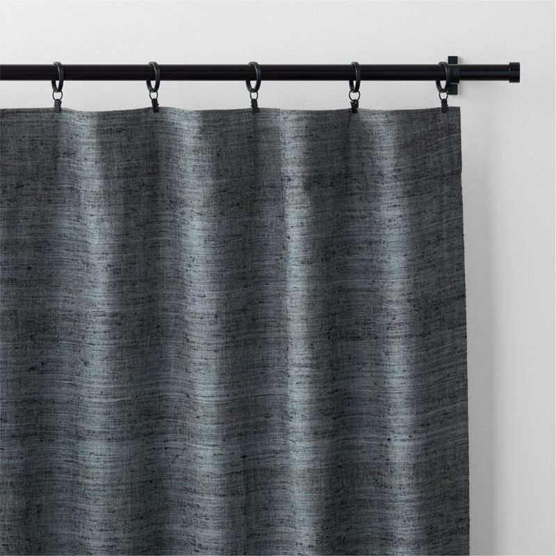 Trevino Storm Grey Cotton Silk Blend Window Curtain Panel 52"x84" - Image 3