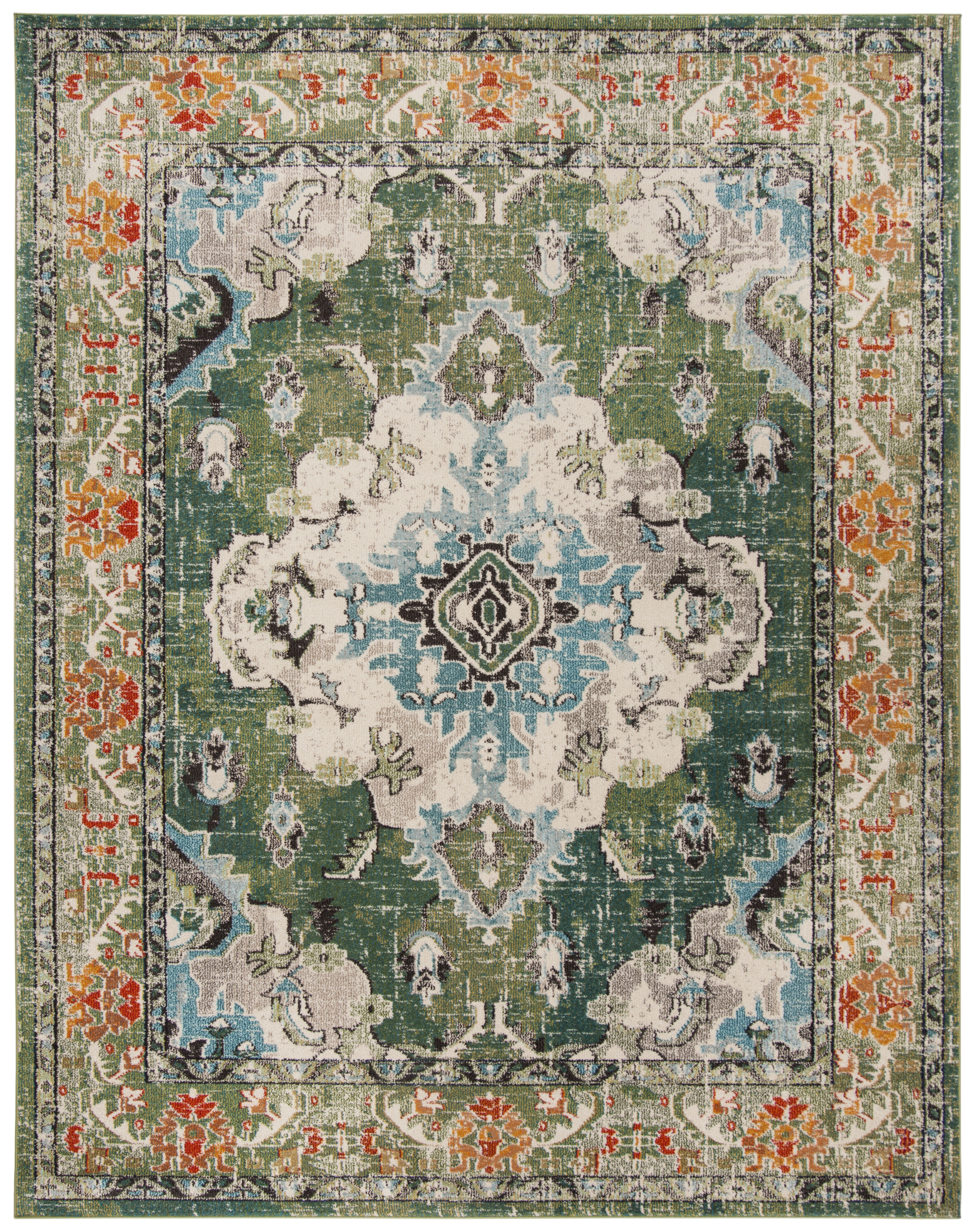 Arlo Home Woven Area Rug, MNC243F, Forest Green/Light Blue,  10' X 14' - Image 0