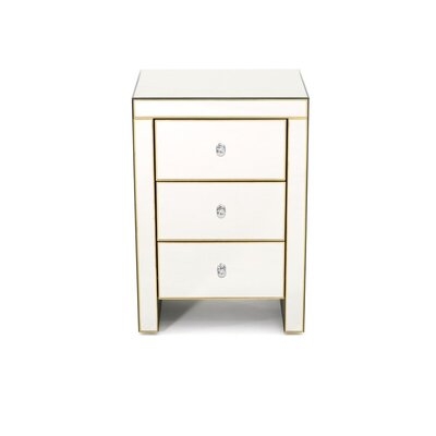 Herbiorn 3 - Drawer Nightstand in Gold/Silver - Image 0