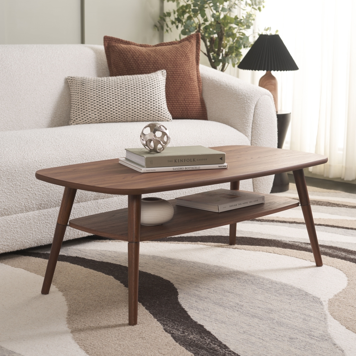 Karou 2 Tier Coffee Table - Walnut - Safavieh - Image 1