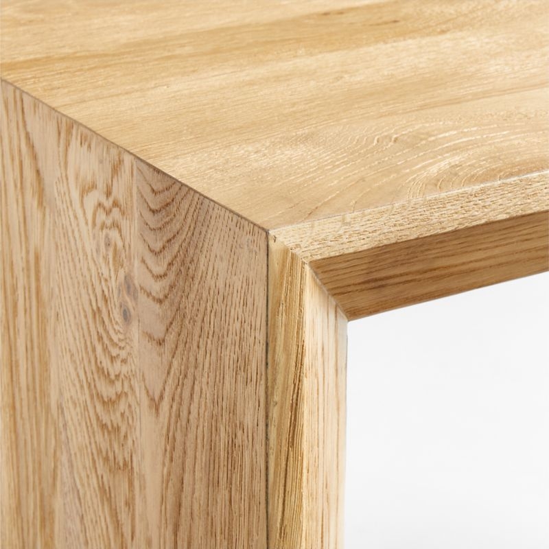 Baja 54" Rectangular Natural Oak Wood Console Table with Shelf - Image 3