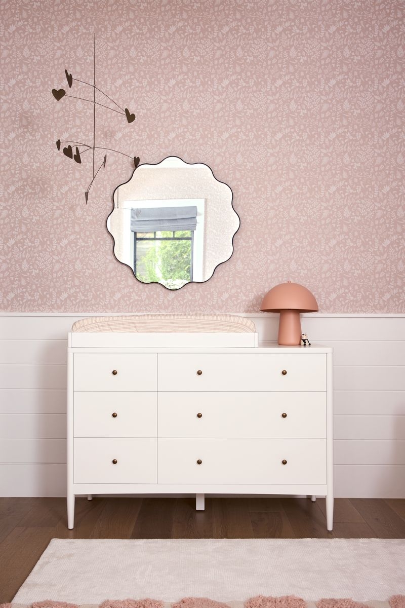 Hampshire 50" White Wood 6-Drawer Kids Dresser - Image 1