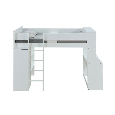 Oldcastle Twin Platform Loft Bed with Desk - Image 0