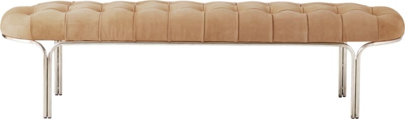 Luxey Tufted Suede Bench - Image 4