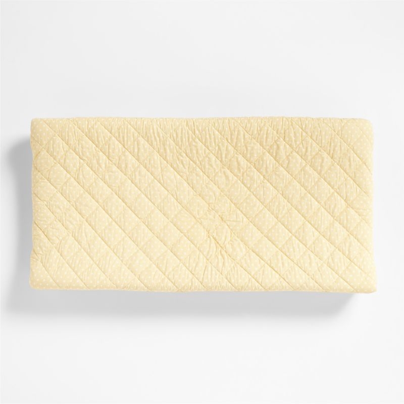 Cozy Cloud Modern Star Savannah Yellow Washed Organic Cotton Baby Changing Pad Cover - Image 1