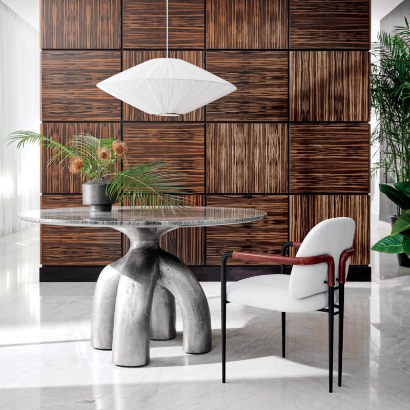 Avont White Performance Fabric Dining Armchair - Image 2