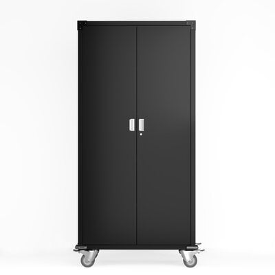 Latitude Run® 72''Tall Metal Storage Cabinet With Wheels(Black). - Image 0