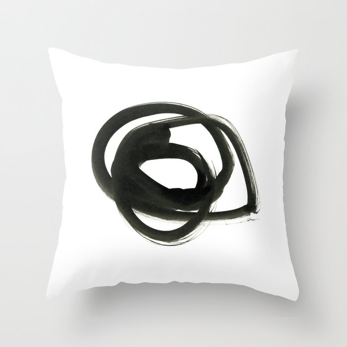 Black Ink Marks 4 Couch Throw Pillow by Iris Lehnhardt - Cover (20" x 20") with pillow insert - Indoor Pillow - Image 0