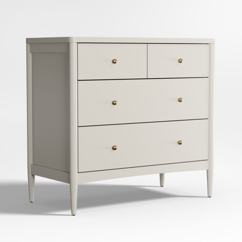 Hampshire Cozy Grey Wood 4-Drawer Kids Dresser - Image 1