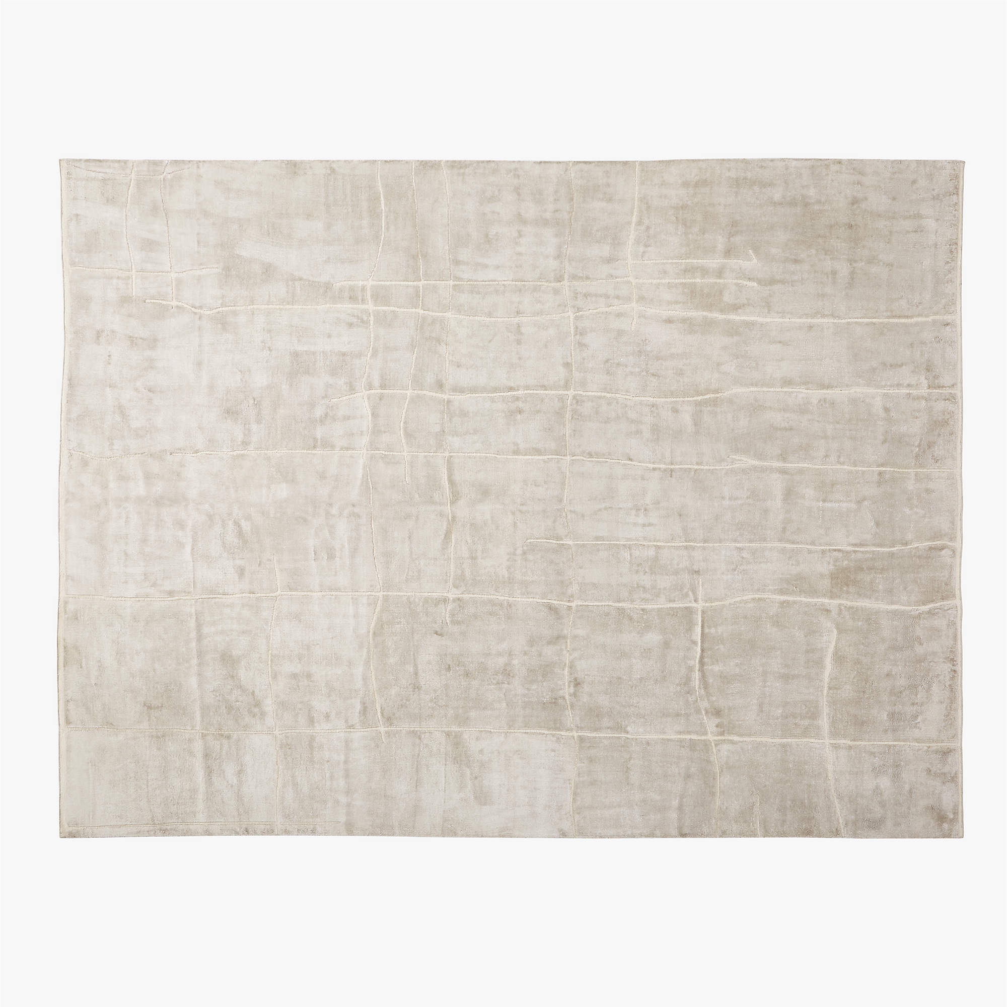 Hogan Hand-Knotted Silver Grey Viscose Area Rug 9'x12' - Image 0