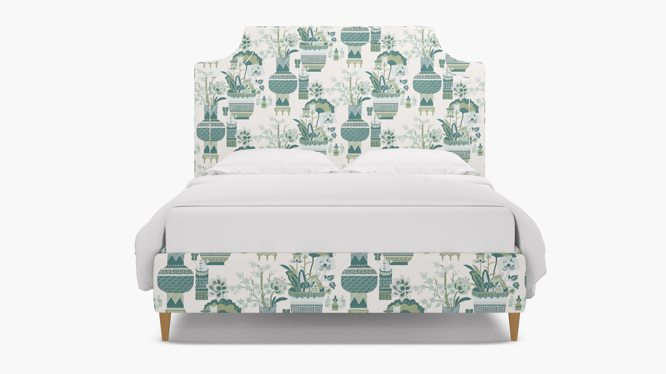 Deco Bed, Pistachio Kan-Shie, Natural Square Tapered Leg, Twin - Image 0
