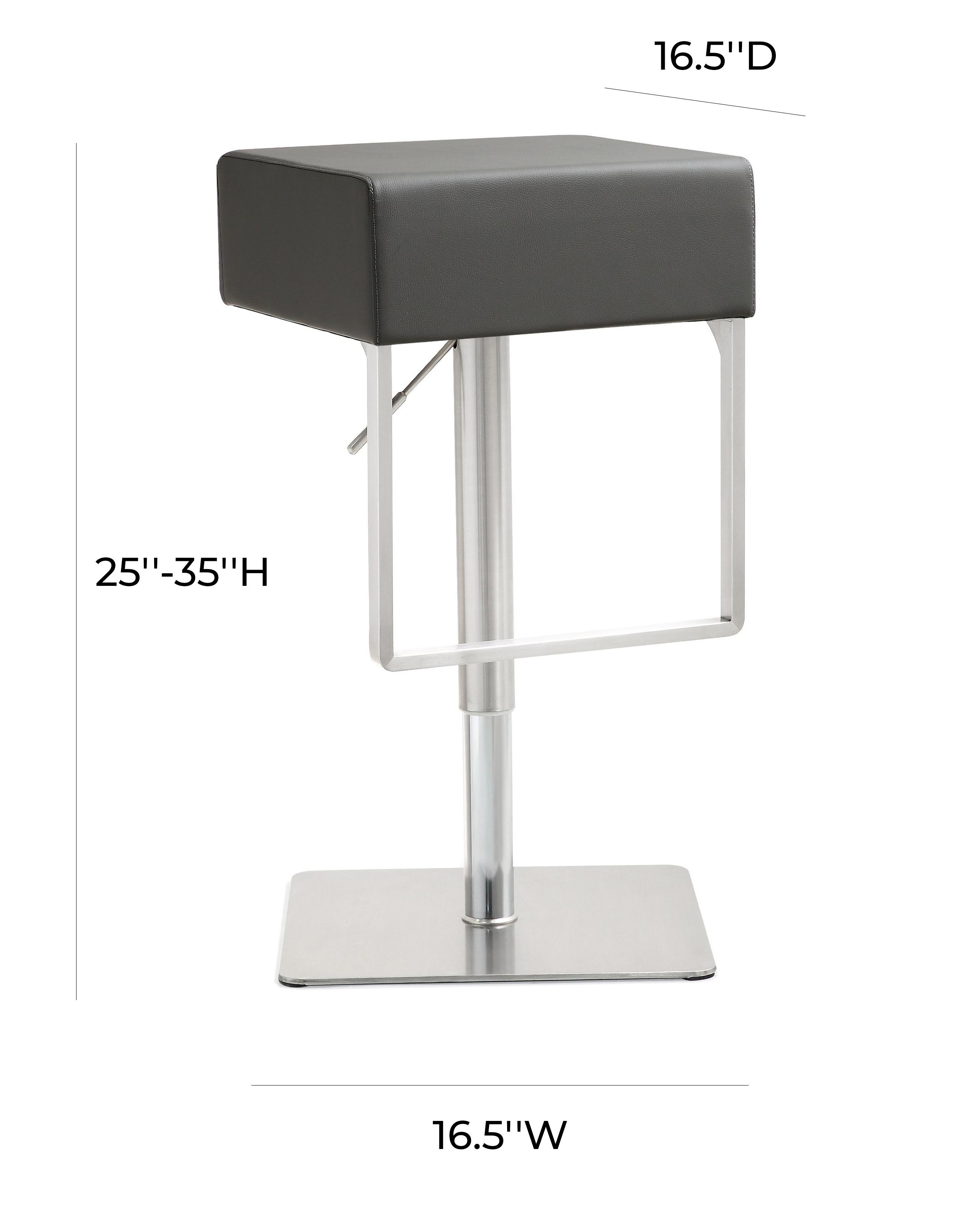 Seville Grey Stainless Adjustable Barstool - Image 8