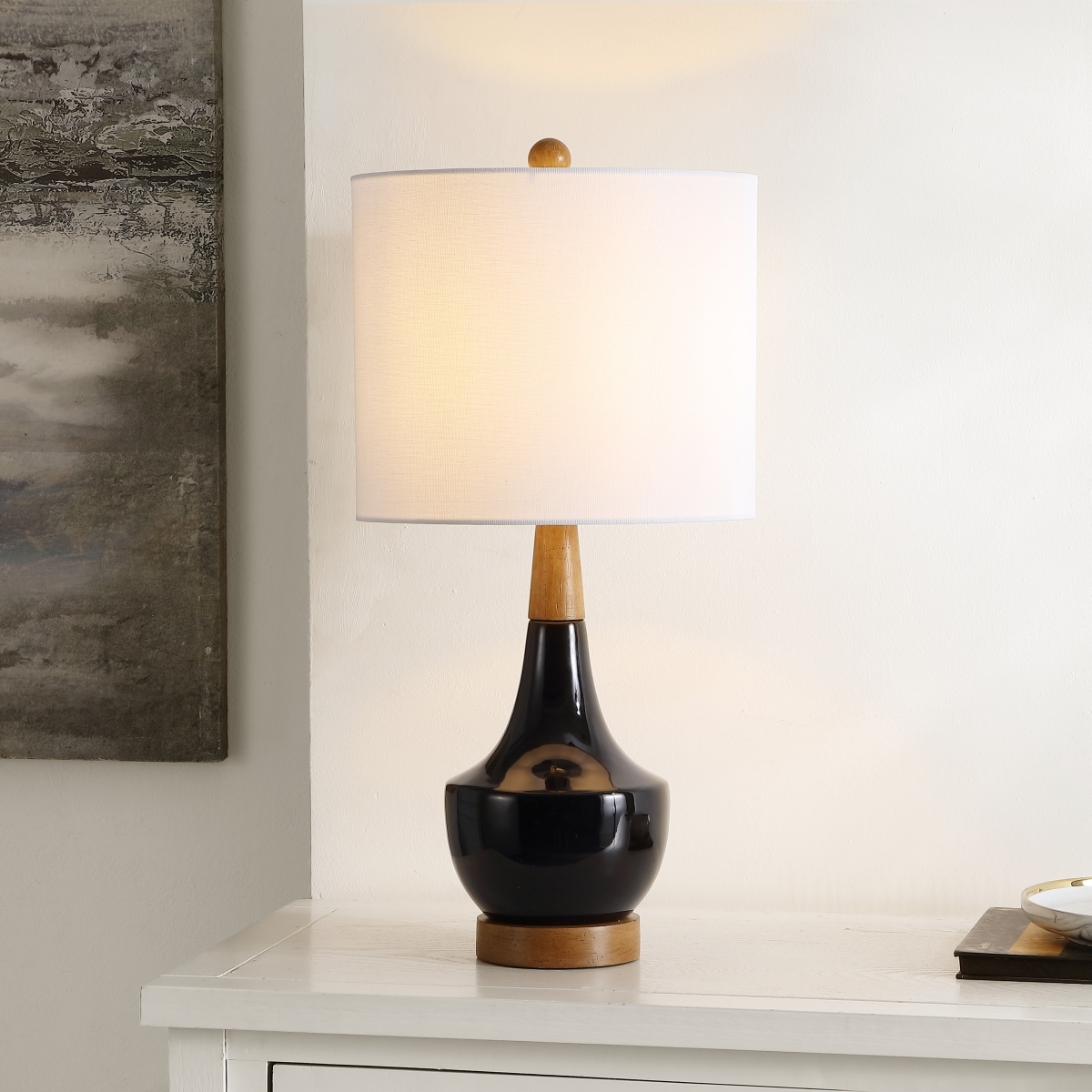 Edalyn 20.25" Table Lamp - Black/Natural - Safavieh - Image 3