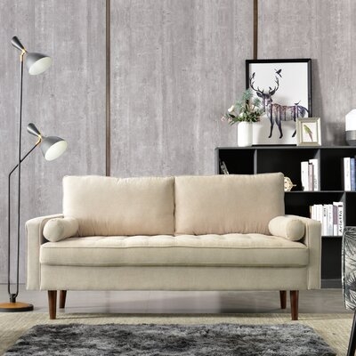 Ritner Linen 69.68" Wide Square Arm Loveseat - Image 0