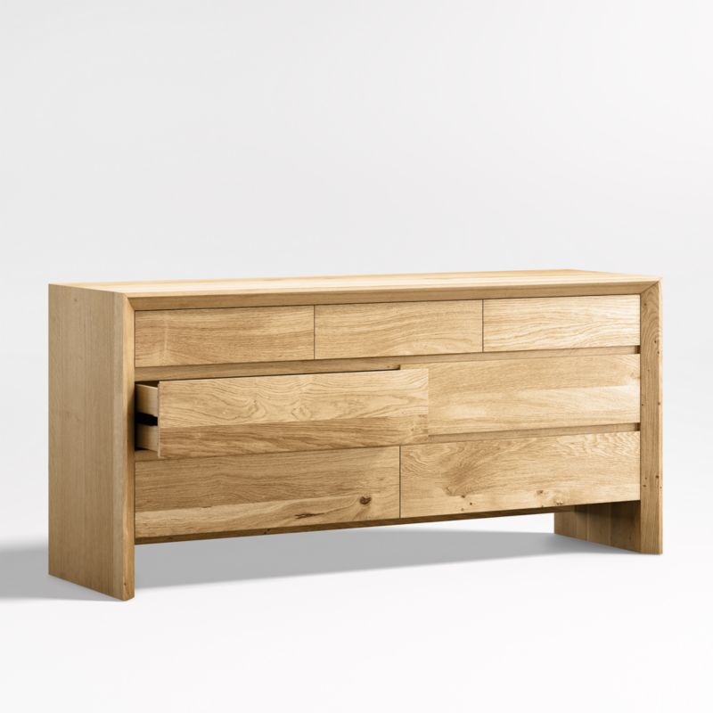 Baja 68" White Oak Wood 7-Drawer Dresser - Image 3