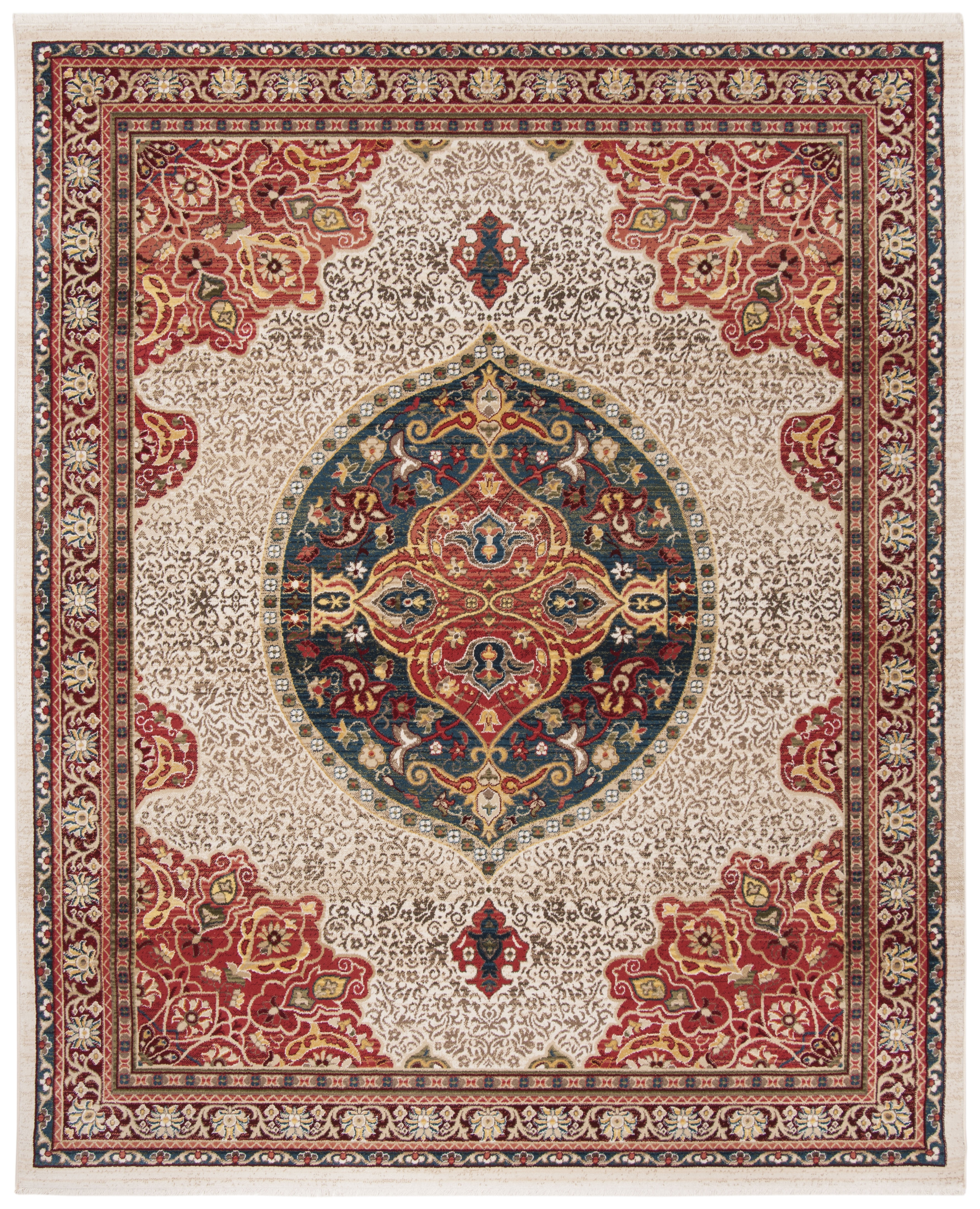 Arlo Home Woven Area Rug, KSN302D, Ivory/Red,  8' X 10' - Image 0