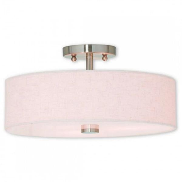Maureen Single Fabric Drum Semi-Flushmount - Image 0