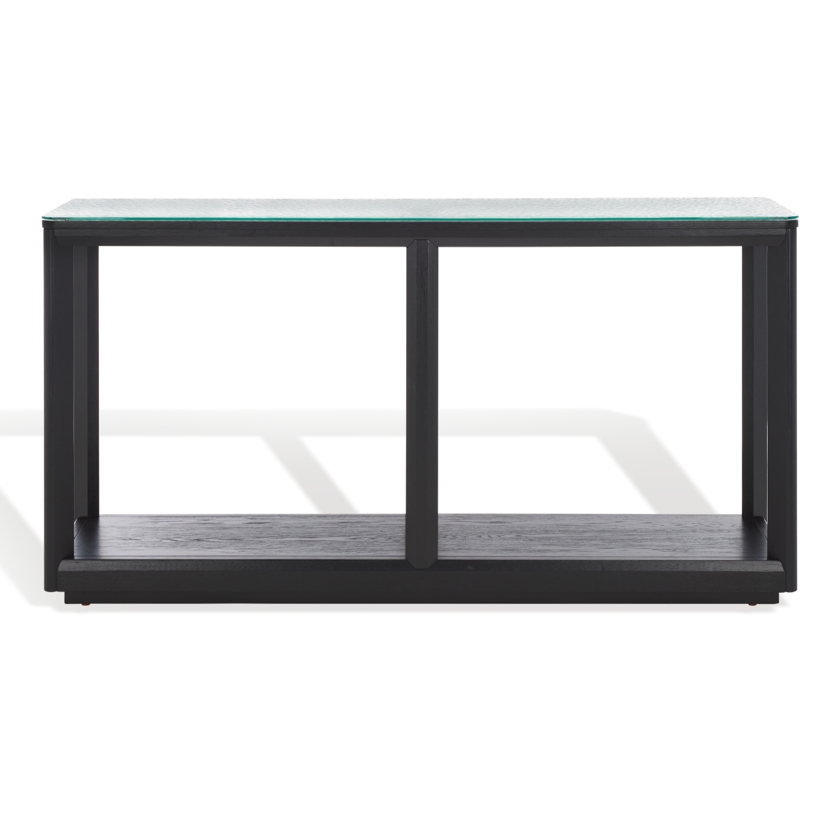Benecarlo Glass Top Console Table - Black/Clear - Image 0