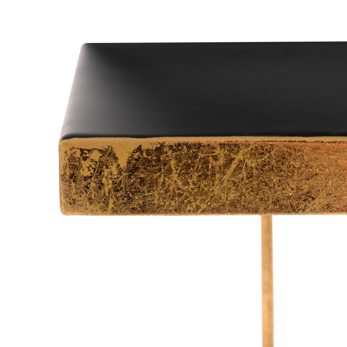 Amarylis Greek Key Side Table - Black / Gold - Safavieh - Image 2