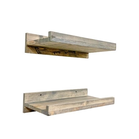 Fragoso Pine Solid Wood Floating Shelf, Set of 2 - Image 0