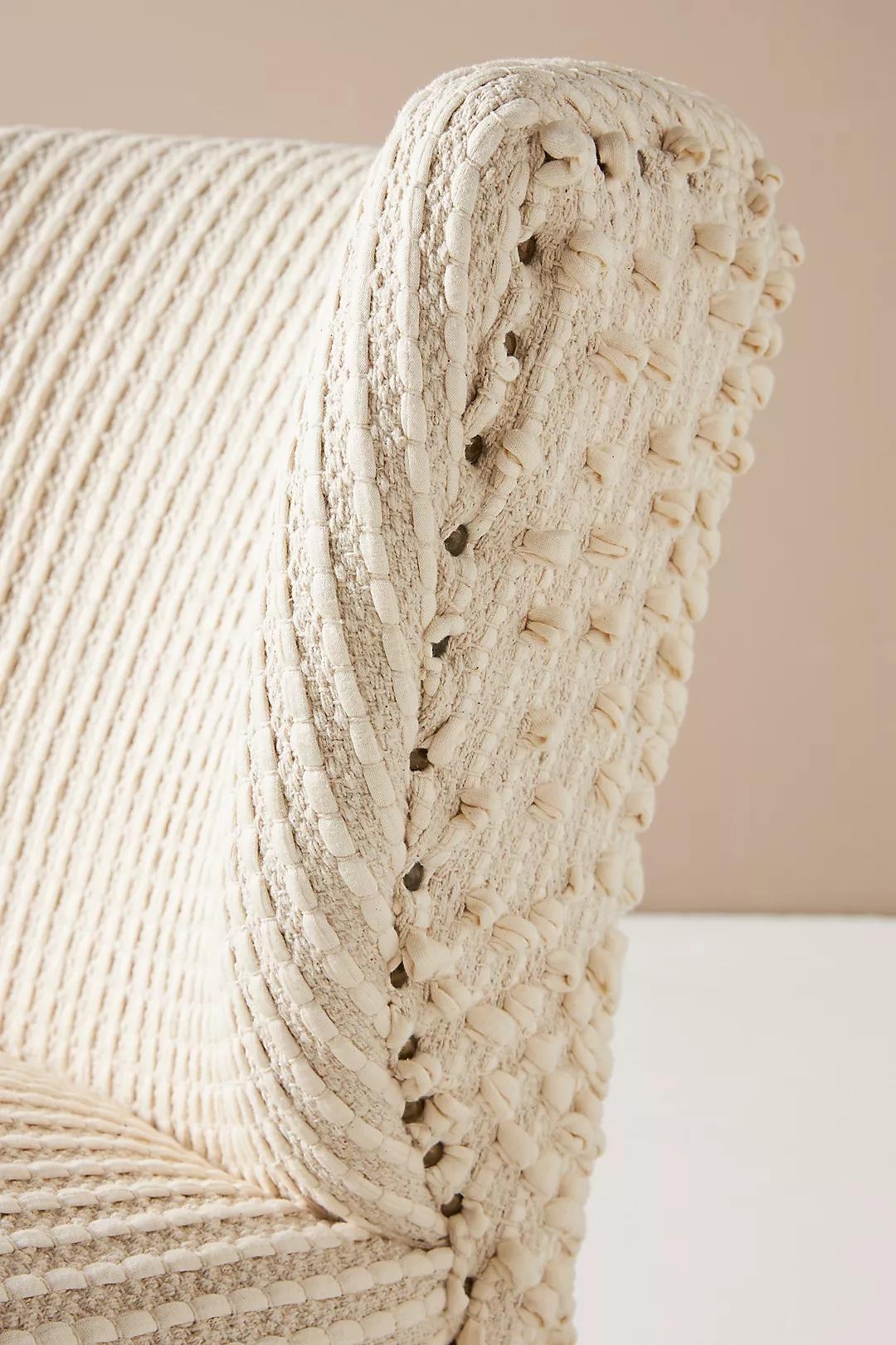 Chunky Woven Petite Accent Chair, Neutral - Image 5