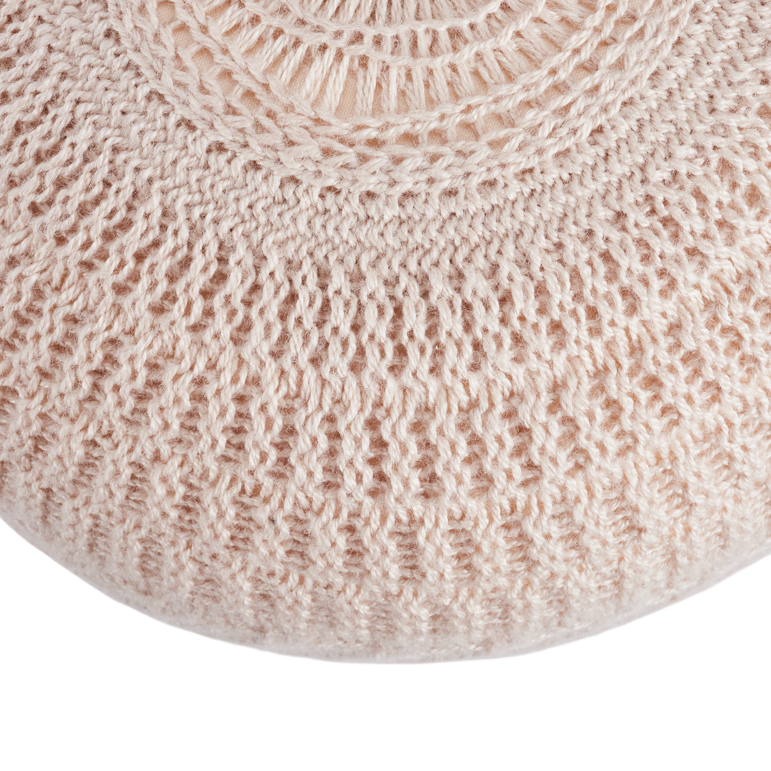 Vibe by Lucille Solid Light Blush Round Pouf - Image 1