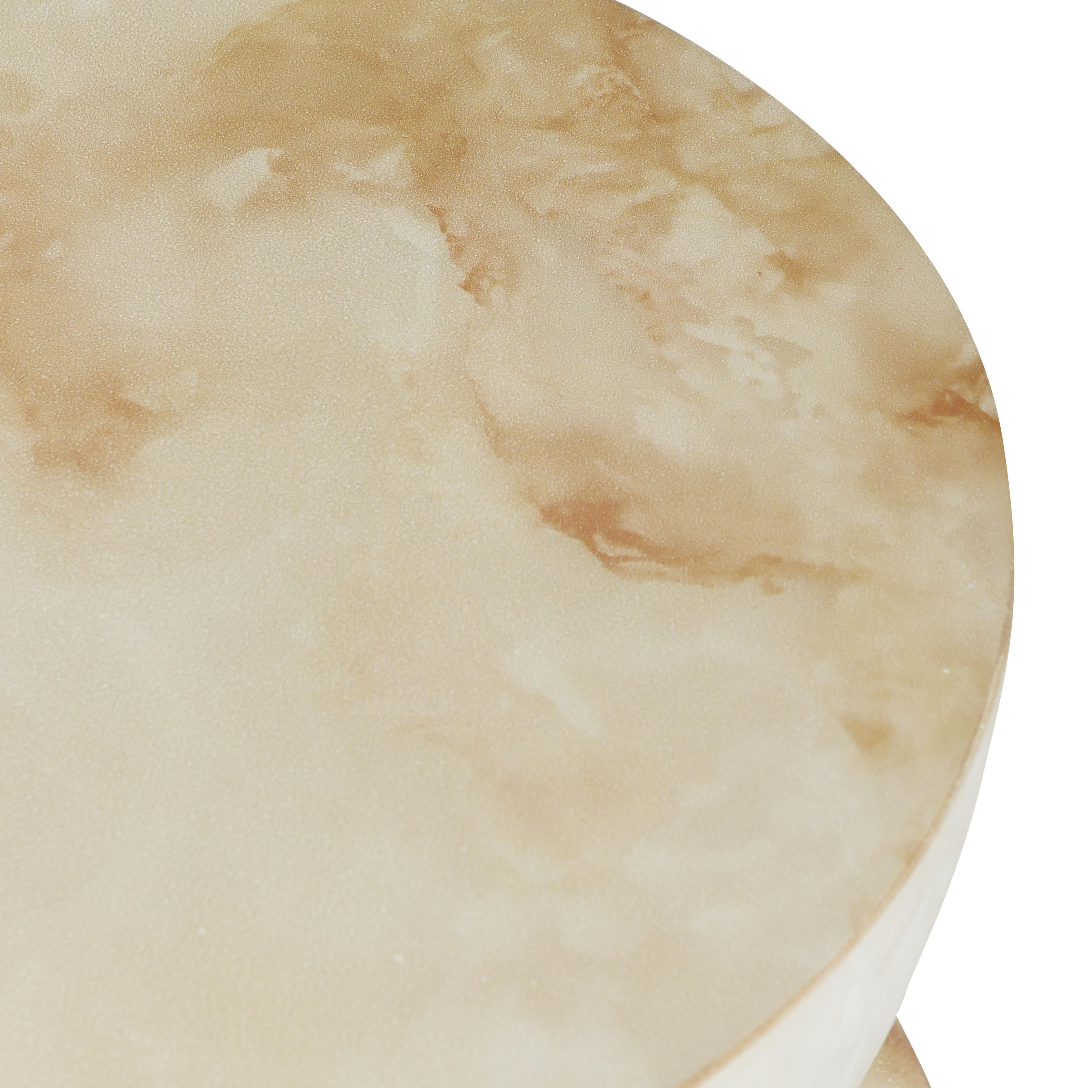 Leva Outdoor Concrete 21" Round End Table Travertine - Image 1