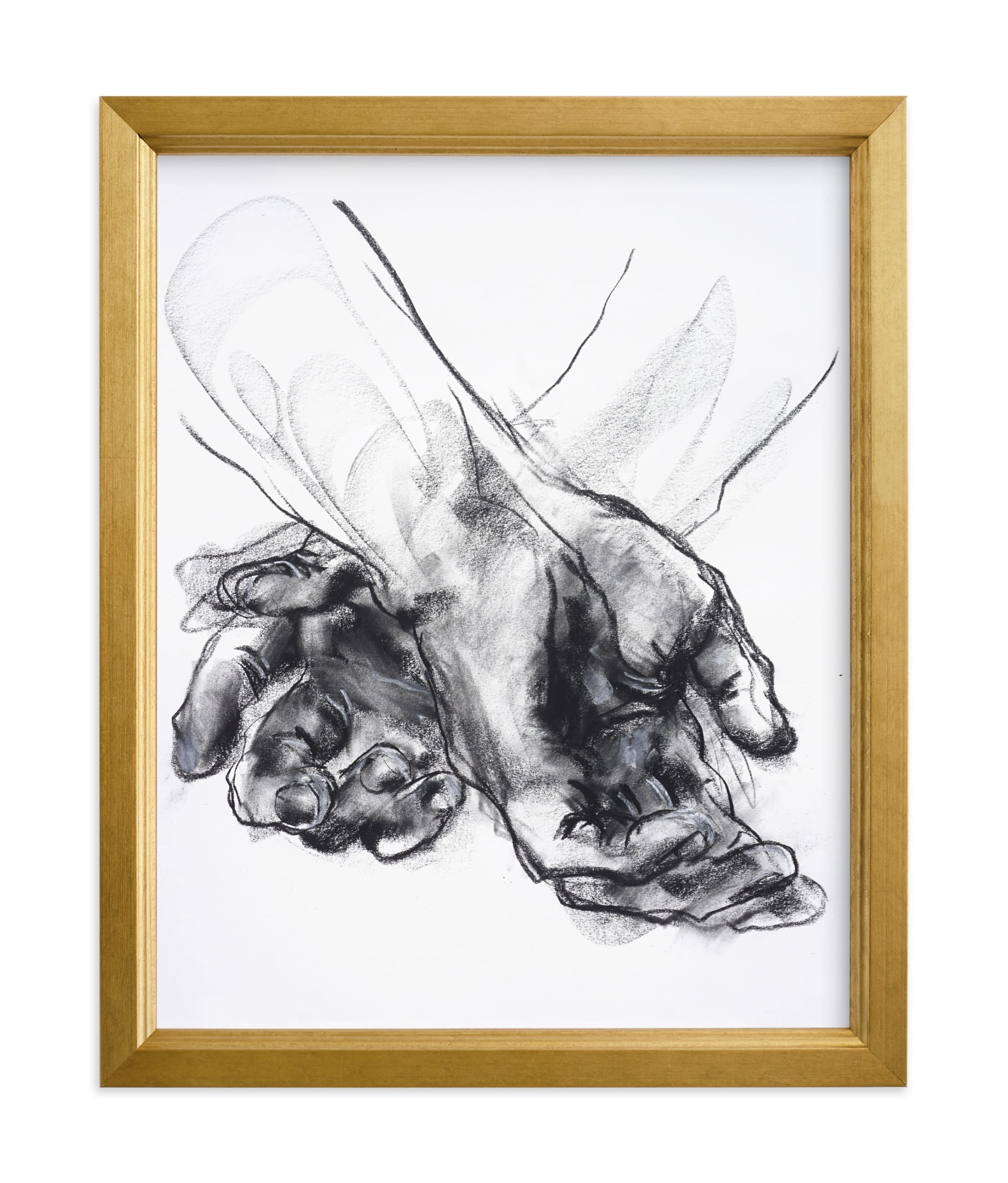 Drawing 561 - Crossed Hands Art Print - Image 0