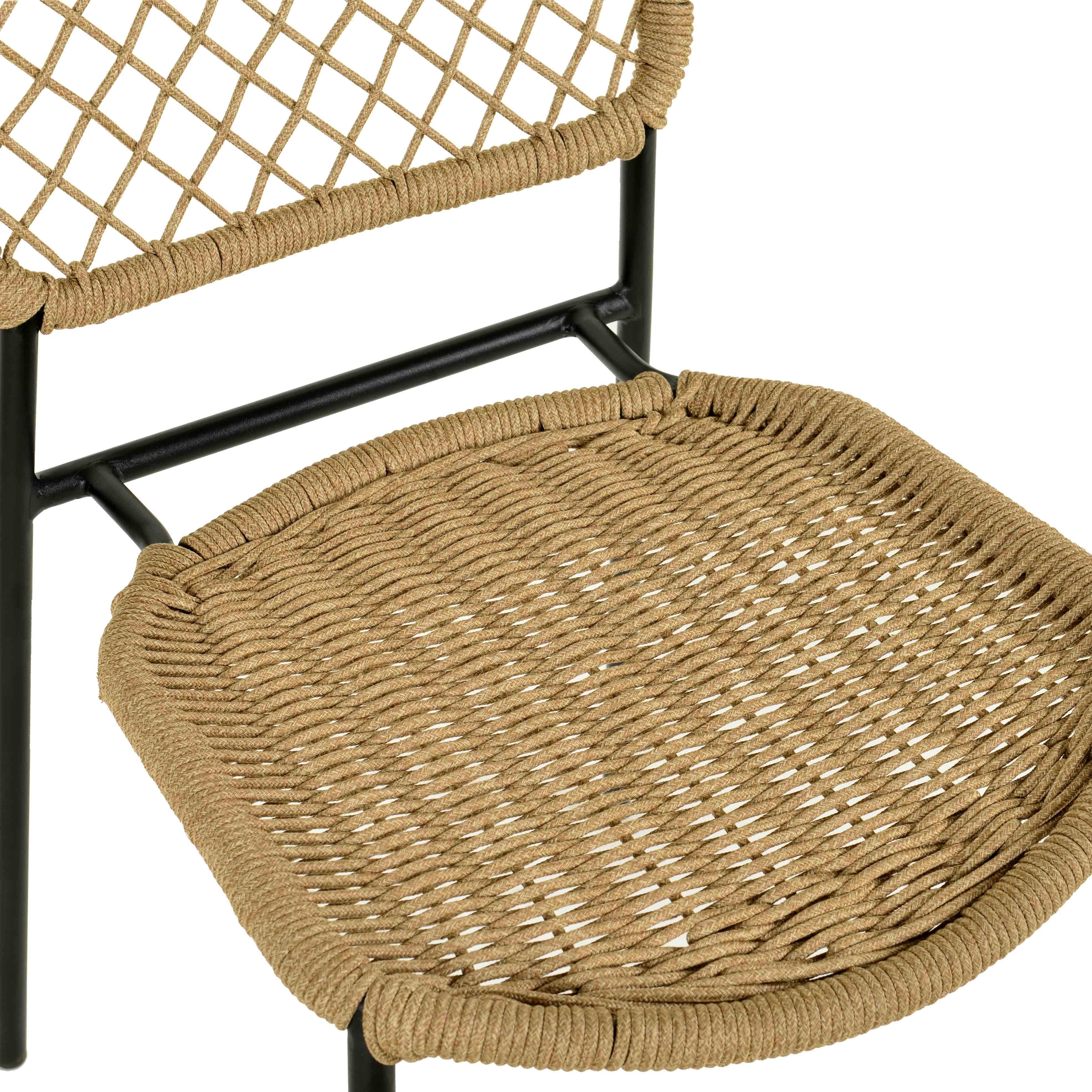 Adelyn Natural Dyed Cord Outdoor Dining Chair - Image 5