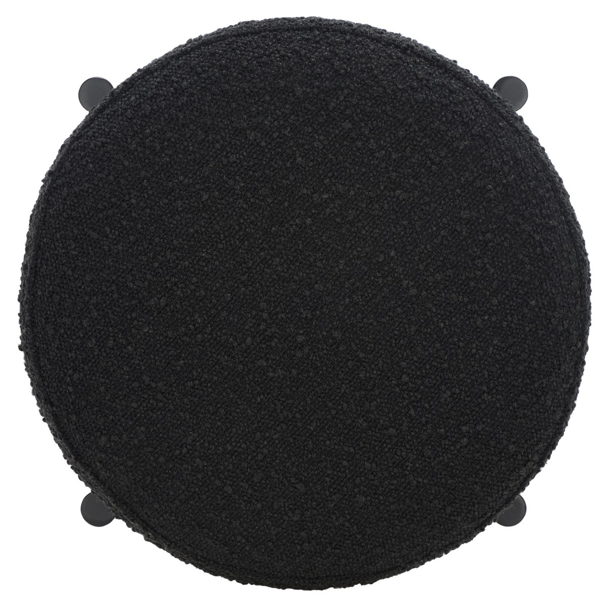 Paisleigh Boucle And Metal Leg Barstool - Black - Image 5