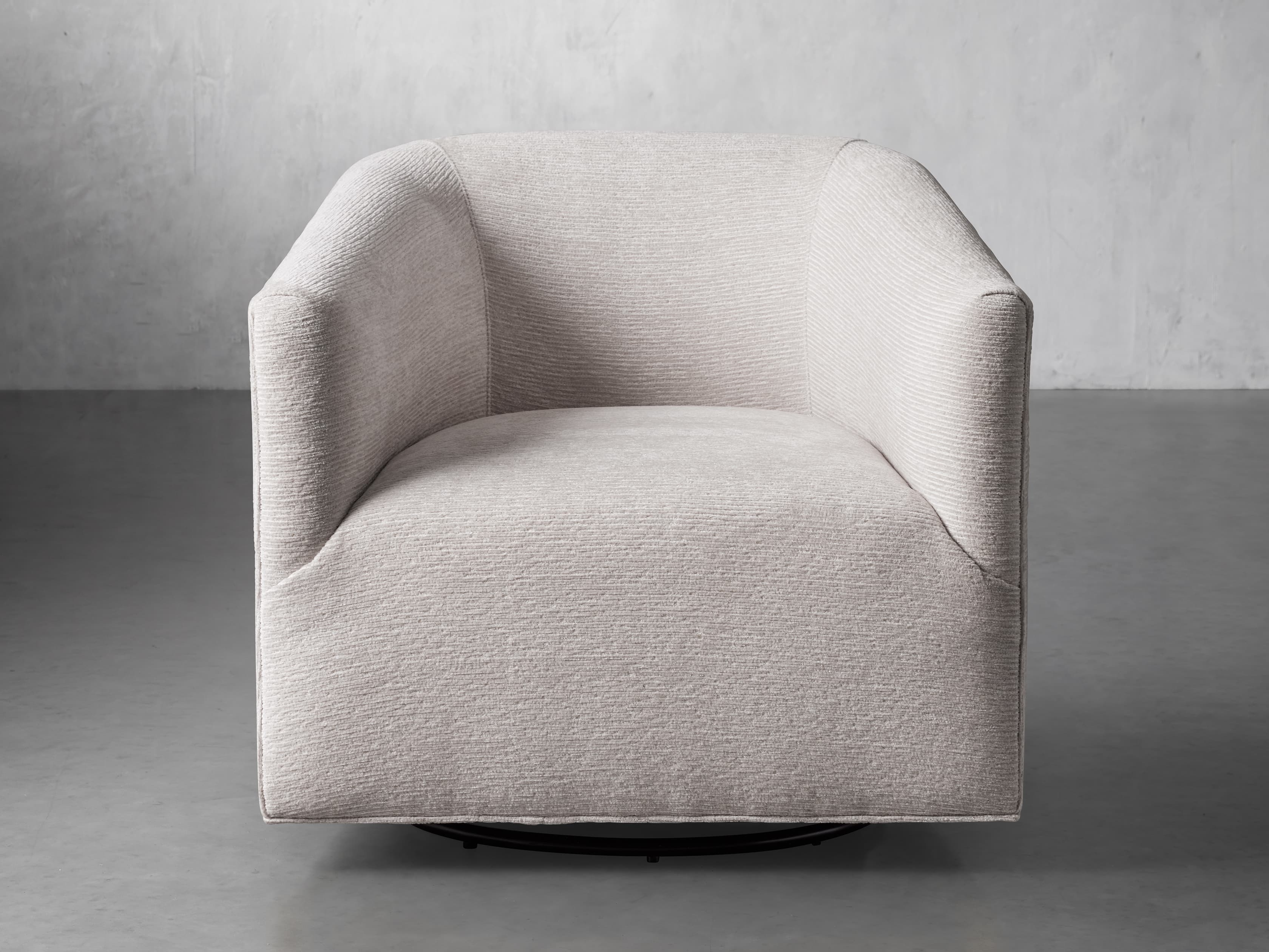 Ellison Swivel Chair in Upholstered White  Heidi Alabaster - Image 0