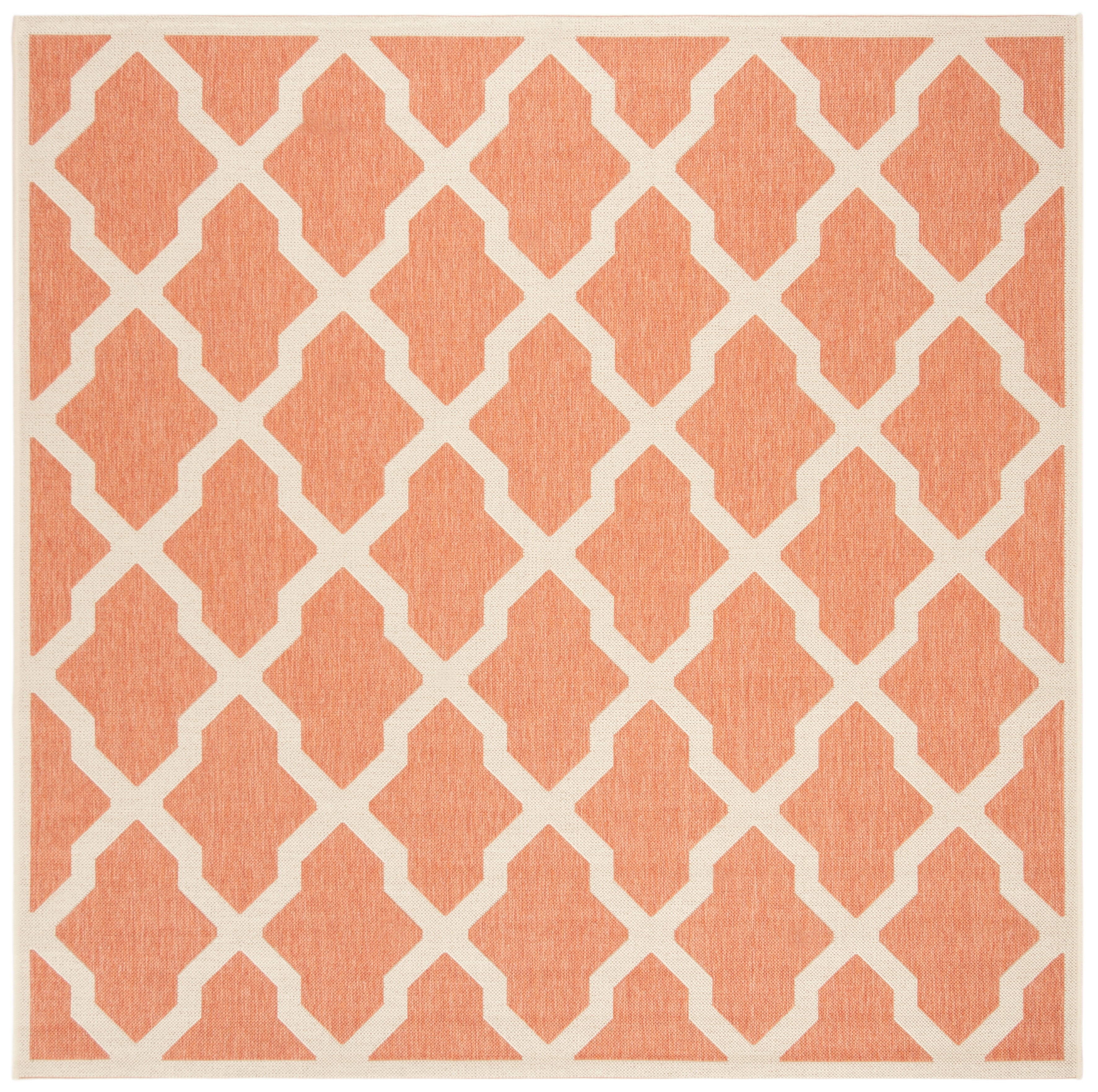 Arlo Home Indoor/Outdoor Woven Area Rug, LND122P, Rust/Cream,  6' 7" X 6' 7" Square - Image 0