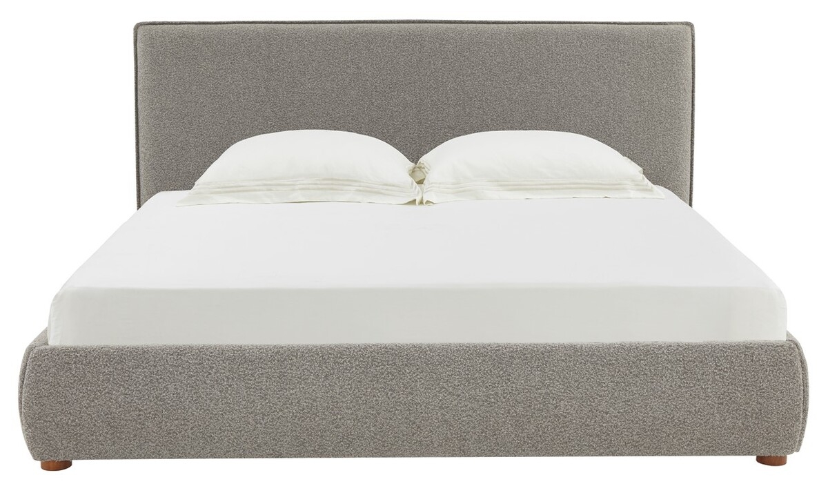 Callahan Boucle King Bed - Light Grey - Image 0