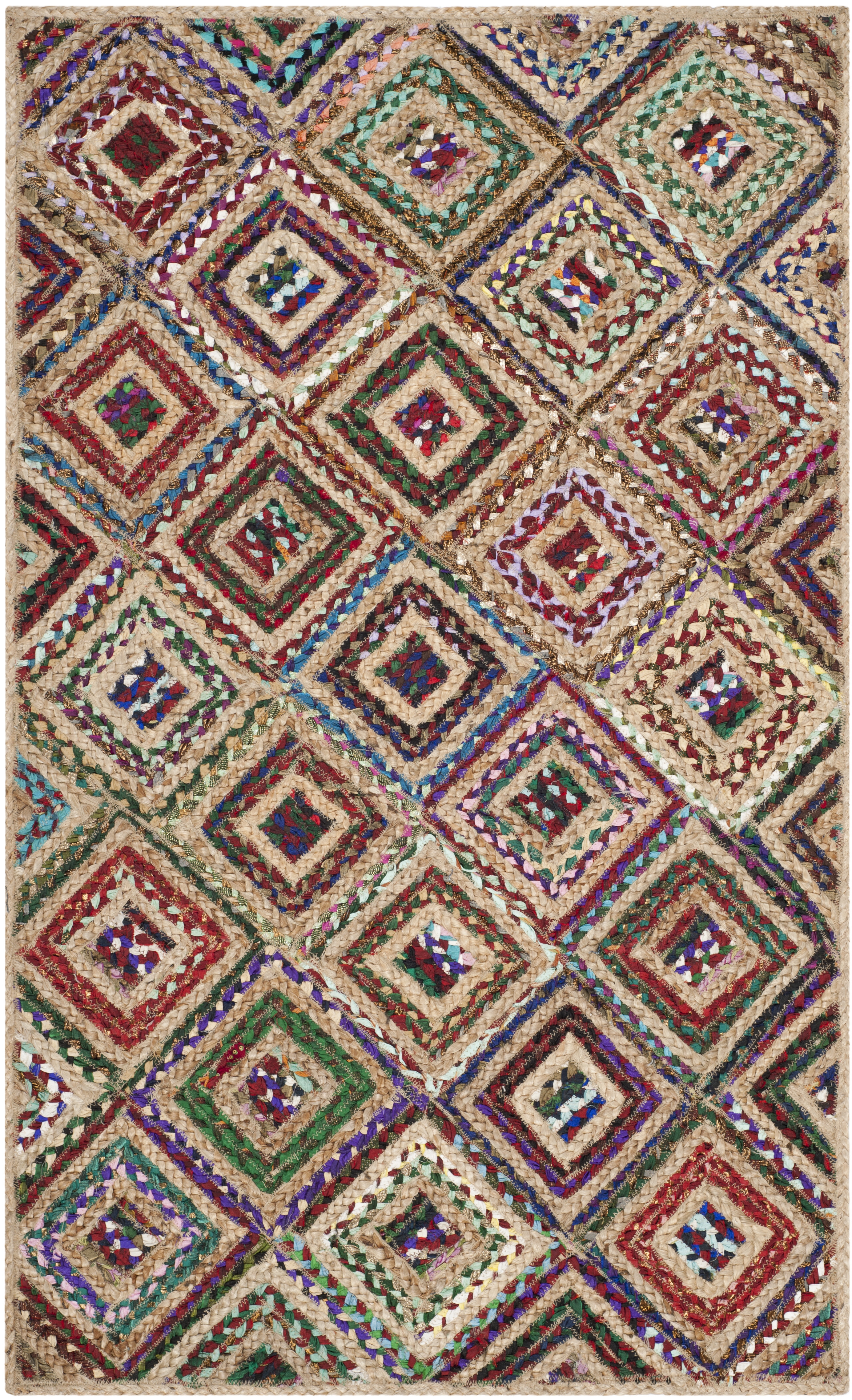 Arlo Home Hand Woven Area Rug, CAP354B, Natural/Red,  3' X 5' - Image 0