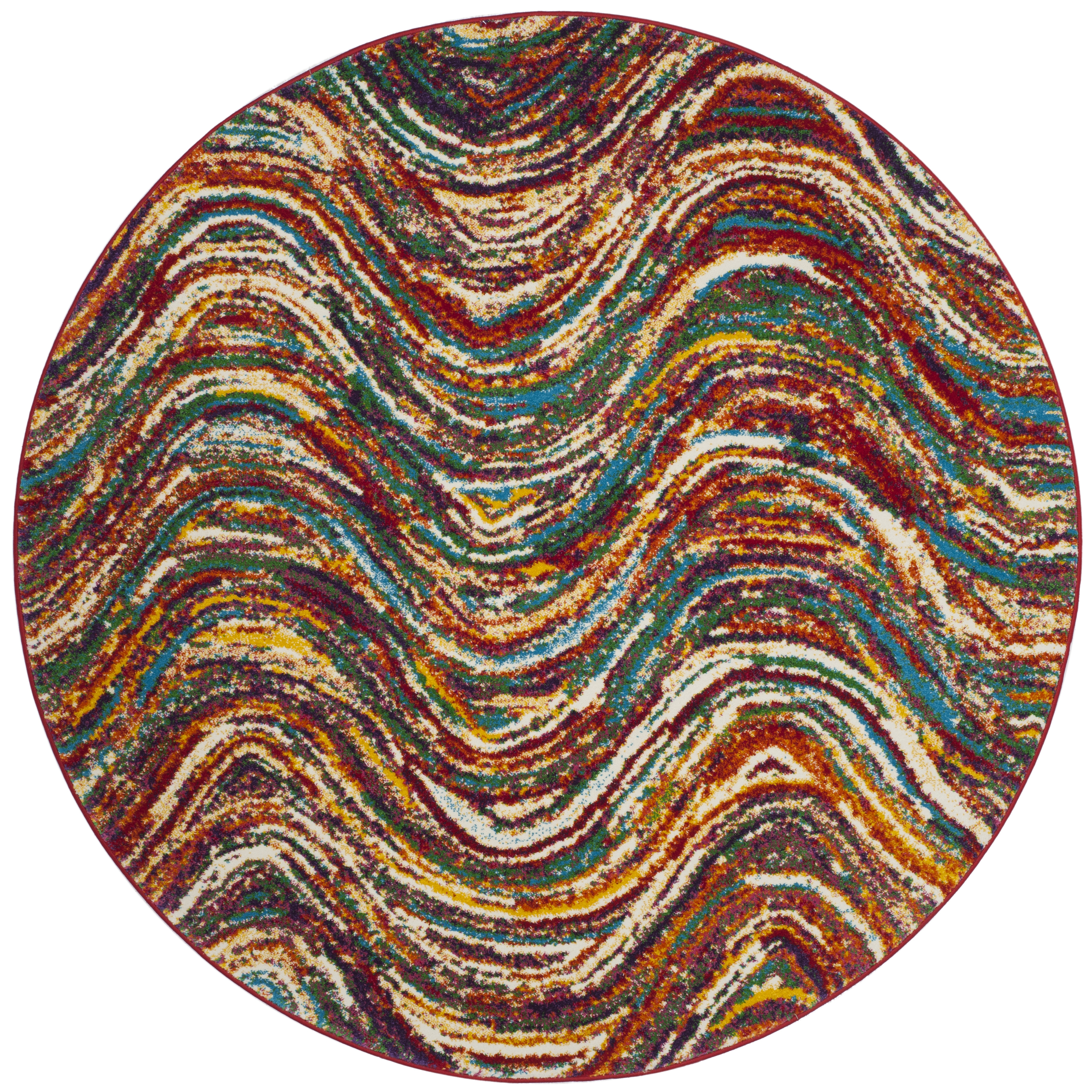 Arlo Home Woven Area Rug, ARB502M, Multi,  6' 7" X 6' 7" Round - Image 0