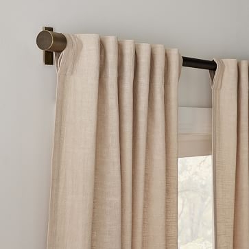 Textured Luxe Linen Curtain, Sand, 48"x108", Set of 2 - Image 2