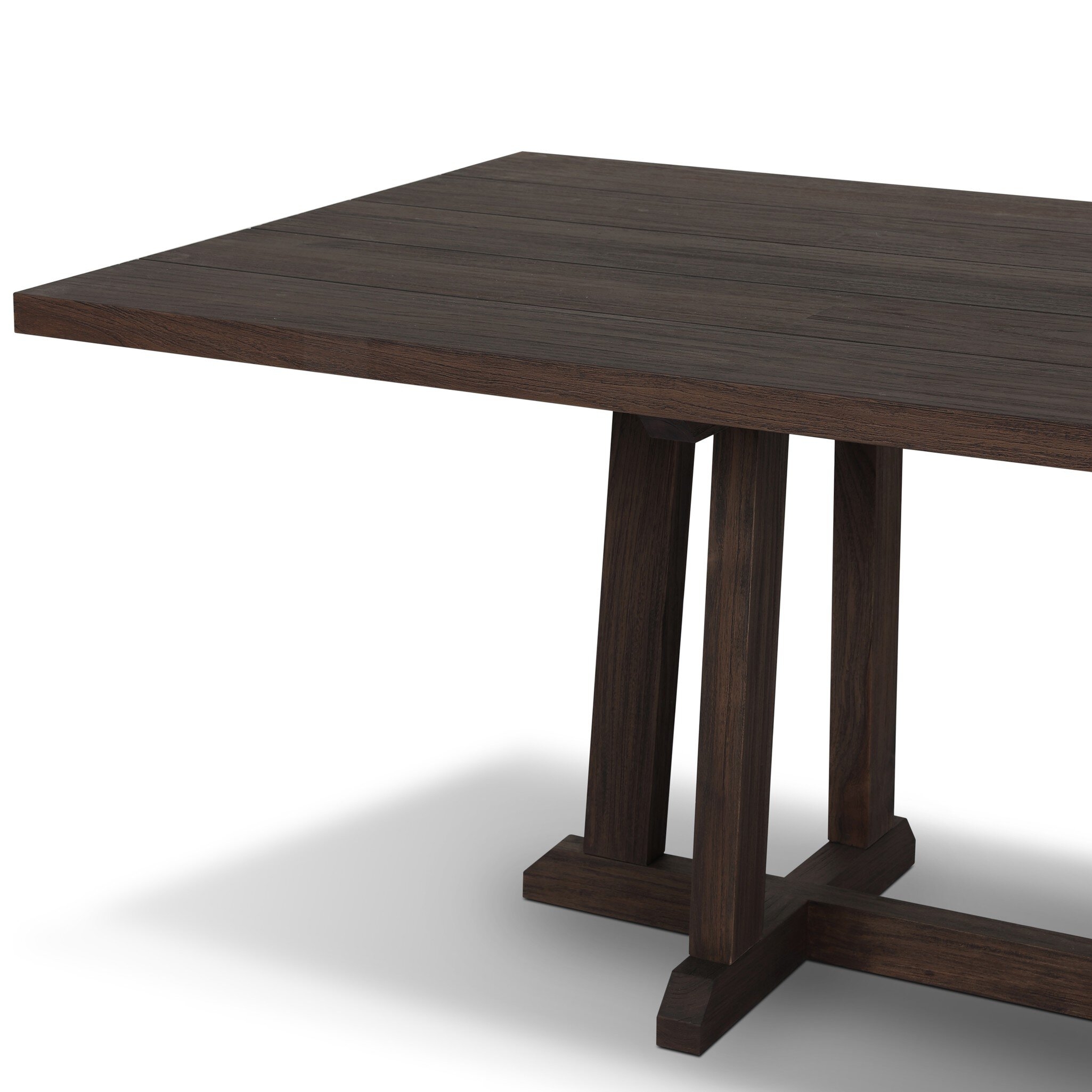Indie Outdoor Dining Table - Stained Saddle Brown FSC - Image 7