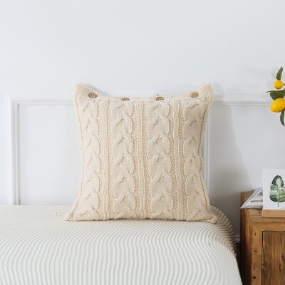 Ivory Cable Knit Pillow, 20"X20" - Image 0
